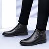 Trendy Brand Men's Genuine Leather Casual Shoes Outdoor High Top Workwear Shoes Cold Resistant Winter Men's Business Shoes