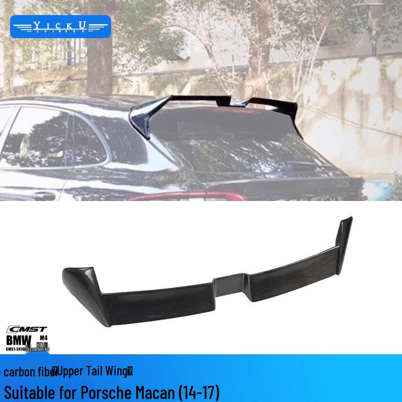 Compatible with Porsche Macan 14-17 CMST Carbon Fiber Body Kit: Front and Rear Lips, Tail Wing, Fender.