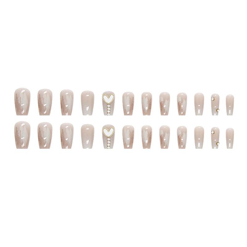 Temperament Versatile Wearing Nail Three-Dimensional Irregular Magic Mirror Powder Metal Texture Japanese Milk White Printing Nail Art