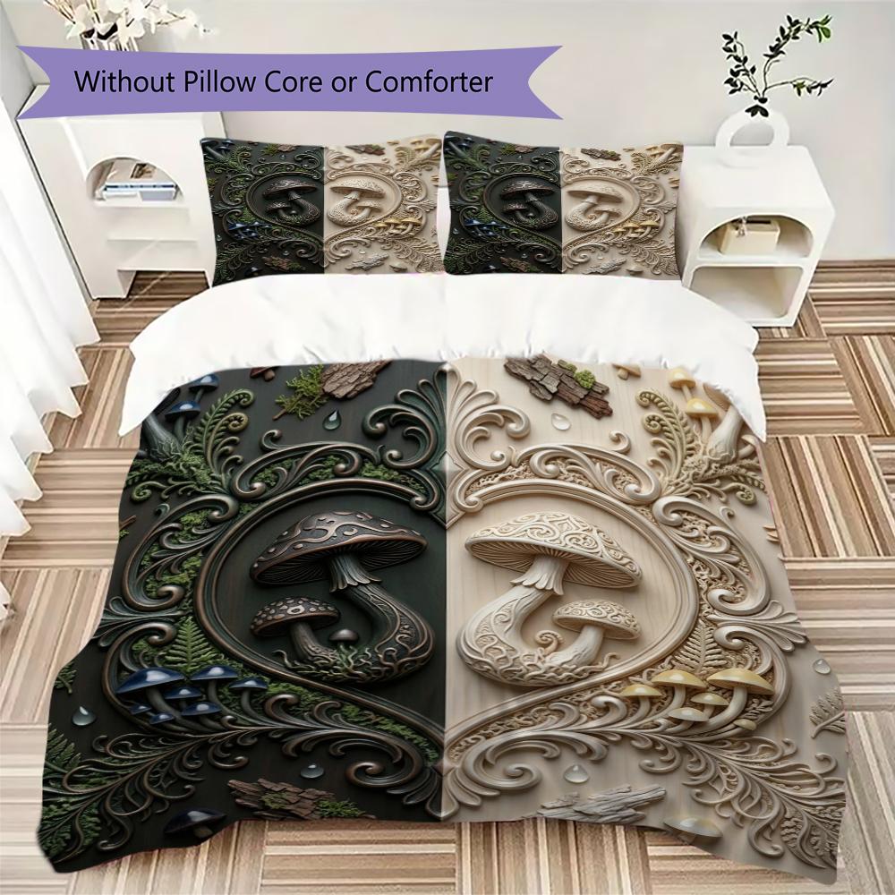 Gorgeous B&W Pattern Bedding uilt Set uilt Cover Pillowcase Home Decoration Birthday Gift (1 * duvet cover + 2 * pillowcase without core)40