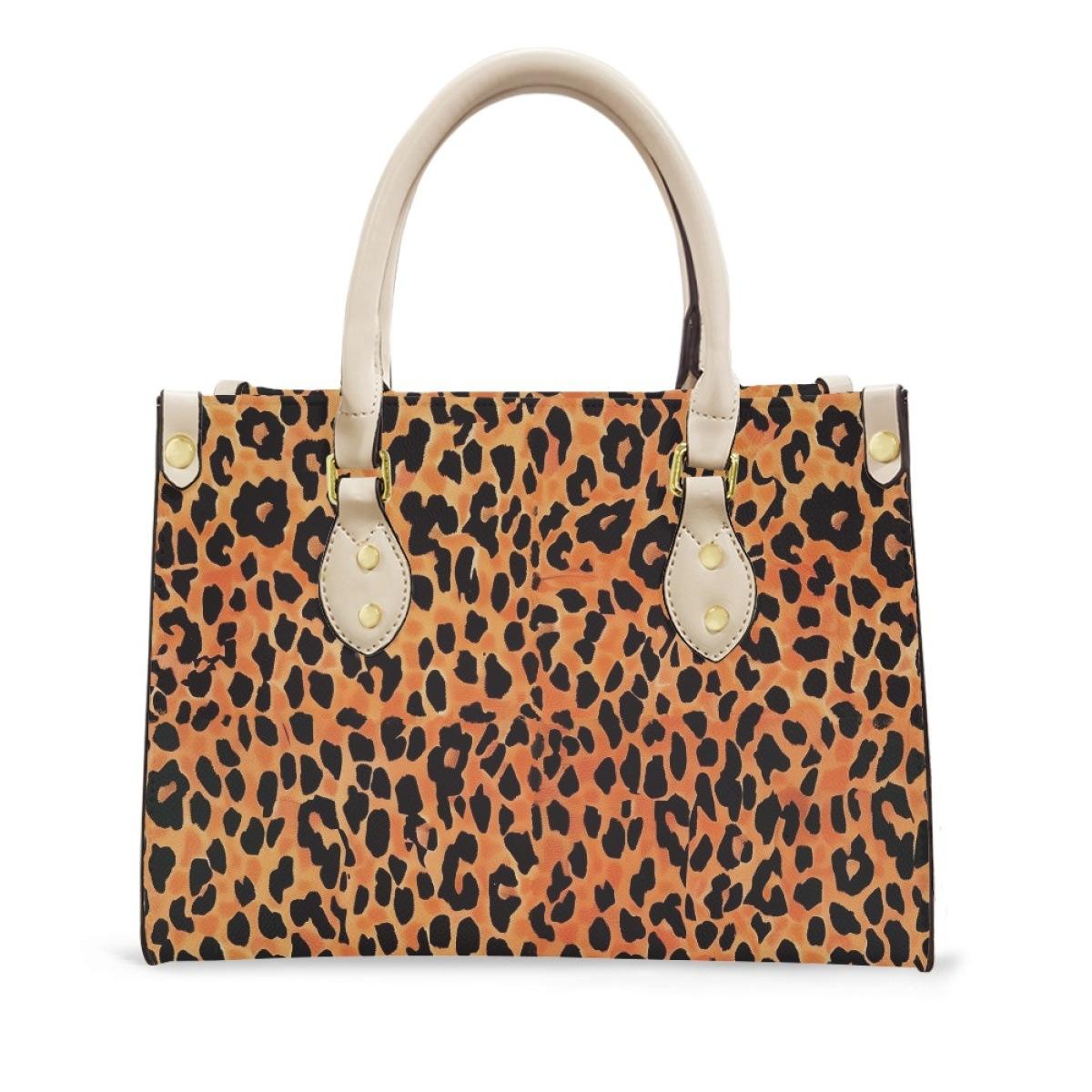 

Leopard Print Pu Leather Shoulder Bag Pattern Custom Women S Fashion Versatile Multi-Functional Handbag