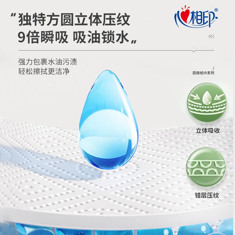 Heartprint Hanging Kitchen Tissue Washable, Oil Absorbing, Water Absorbing, Disposable Bottom Drawn Paper, Hand Wiping Paper