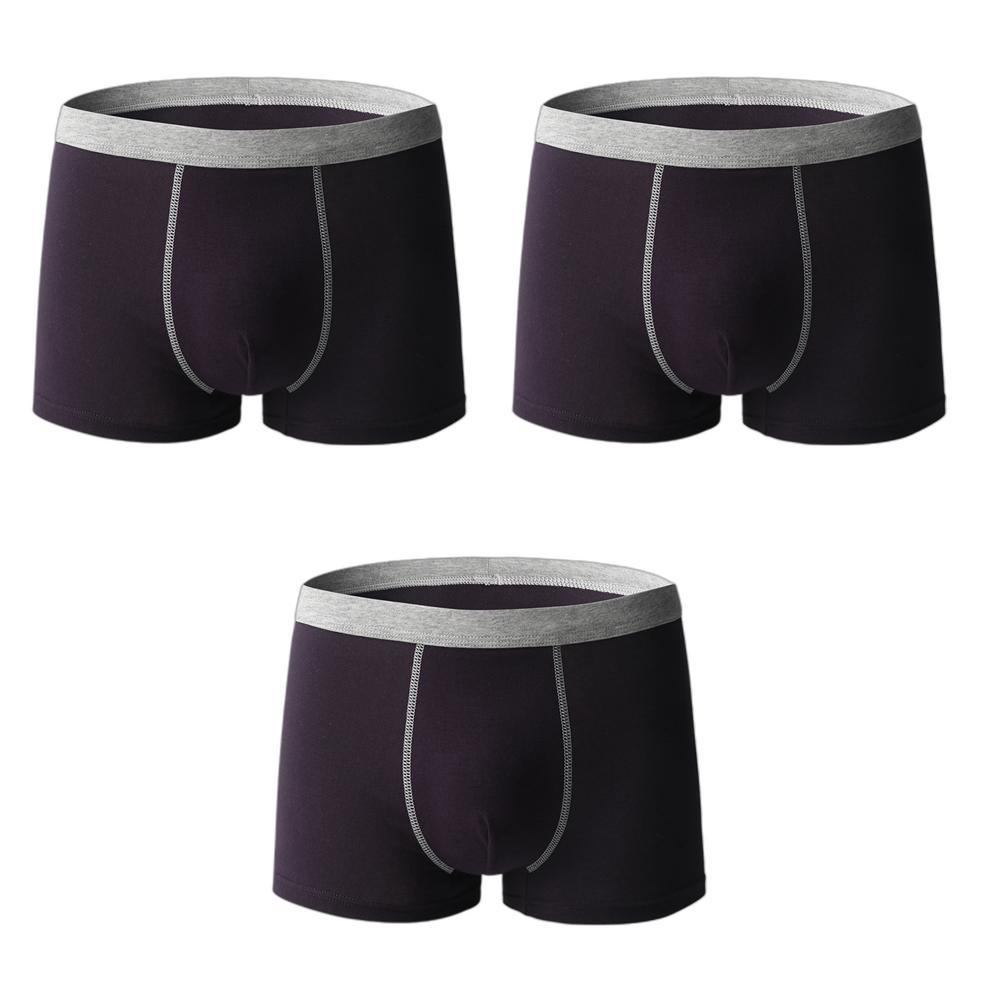 3 PCS Men's Boxer Shorts Cotton Underwear Solid Color Large Size Panties L XL 2XL 3XL 4XL 5XL 6XL