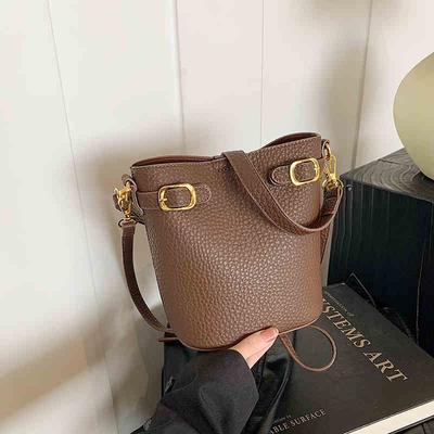 Bolsa balde retrô para mulheres, nova bolsa transversal versátil de grande capacidade, bolsa de ombro para viagem