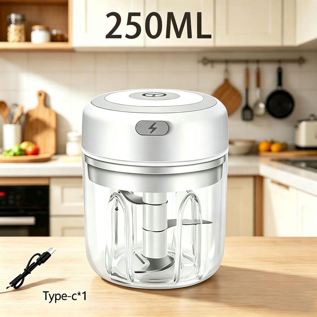 Compact Wireless Electric Garlic Chopper - Multi-functional & Automatic Cooking Masher