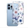 Japanese and Korean ins wind blue butterfly is suitable for Apple 16pm mobile phone case 17 anti-drop transparent iphone15pro girls