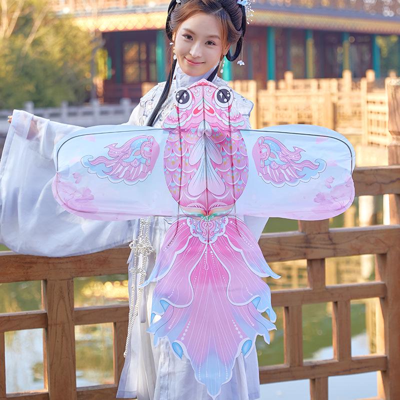 2026 Peony Goldfish 3D Bamboo Kite: Retro Mini Koi Decoration