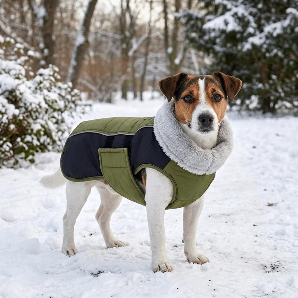 Windproof Dog Vest Jacket Warm Dog Ski Suit Padded Pet Coat Dog Windbreaker  Cold Weather