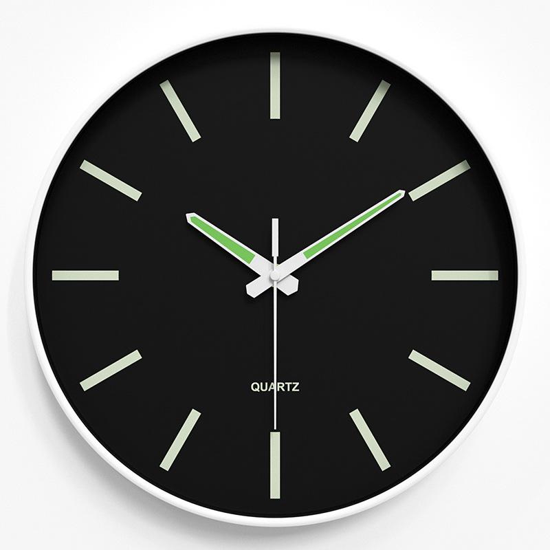 Luminous Wall Clock Silent Clock Home Living Room Clock Wall Hanging Simple Quartz Clock Cloc 25CM