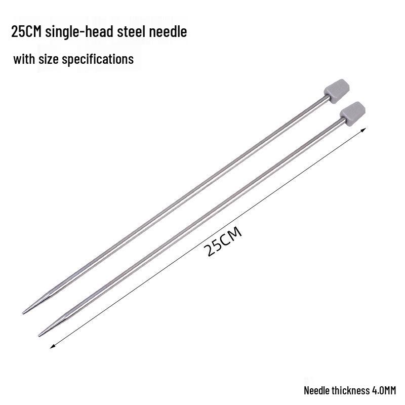 35cm Edelstahl Einspitzige Stricknadeln Set mit Stoppern