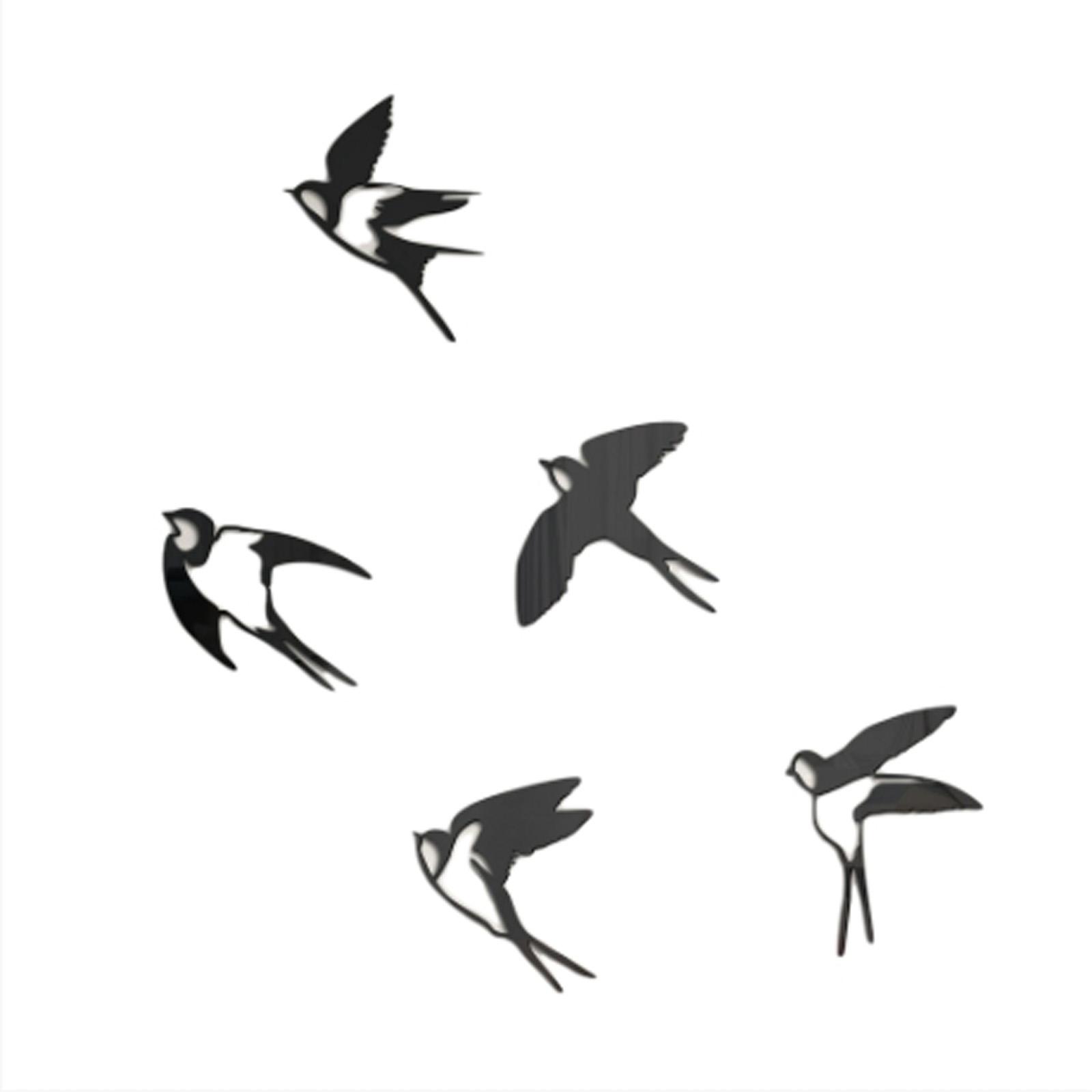 

Acrylic Mirror Bird Wall Stickers Self Adhesive Mirror Wall Decor Removable for Living Room Bedroom Bathroom Decoration L чорний