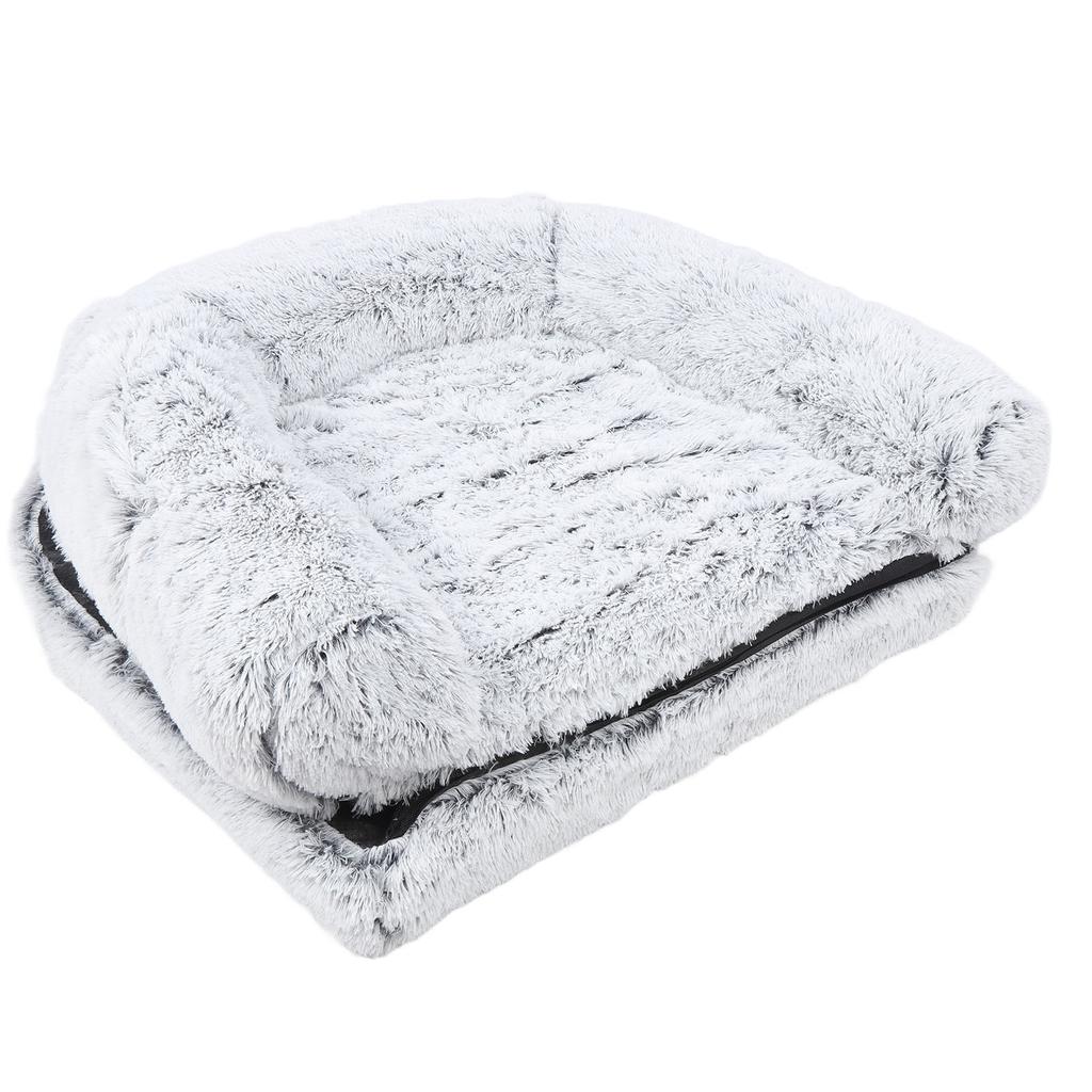 Winter Dog Bed 180x115x25CM Foldable PVC Bottom Human Size Dog Bed for People Pet Light Grey