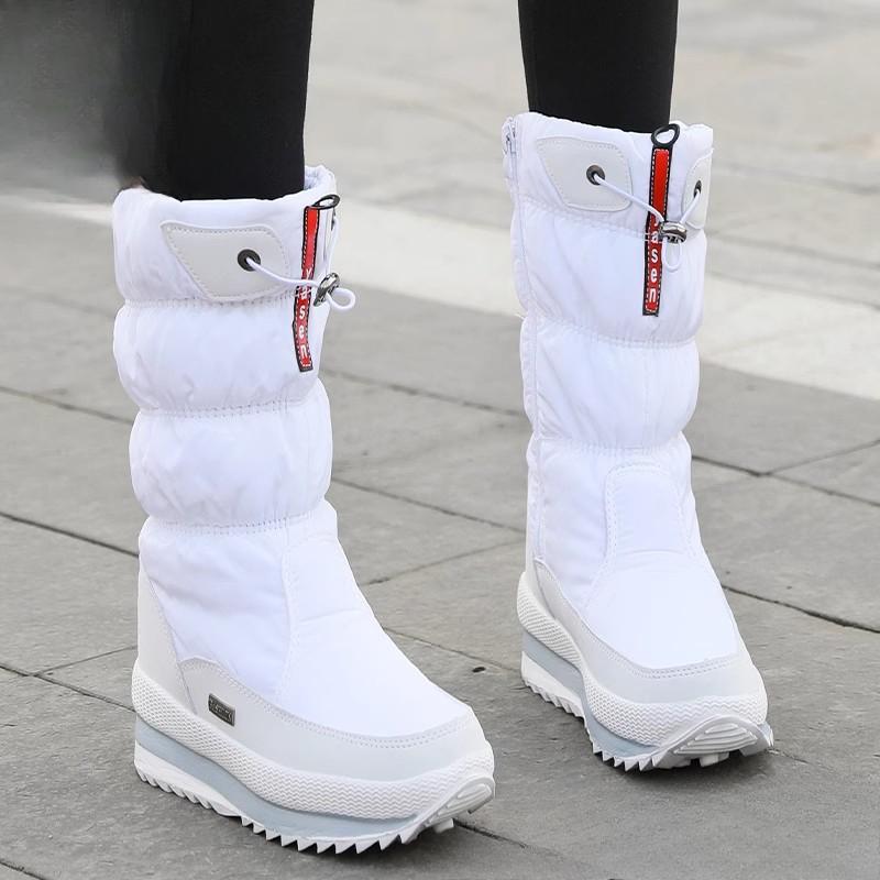 New Women's Thick Snow Boots Women's Warm Waterproof Zipper Boots Non-slip Plus Size Women's Shoes