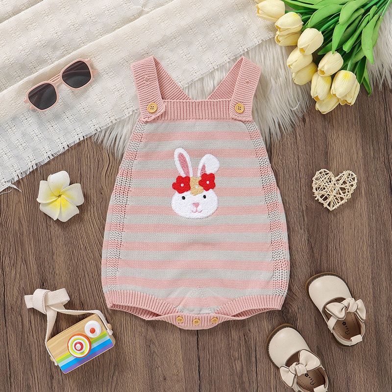 

Hot-Selling Summer Trendy Baby Knitwear, Cute Knitted Triangle Romper Jumpsuit Pink 62
