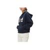 Korean Style Letter Print Hooded Long Sleeve Sweatshirt Unisex sweatshirt Navy-Blue LE2403HD01NA