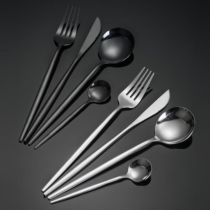 LIU 24-Piece Multi-color Stainless Steel Cutlery Set