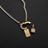 eManco Stainless Steel A-Z Letter Necklace Geometric Zirconia Pendant Necklaces Charm Women Party Fashion Jewelry