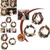 Exquisite Christmas Rattan Wreath Garland With Big Bowknot For Festive Door Decor