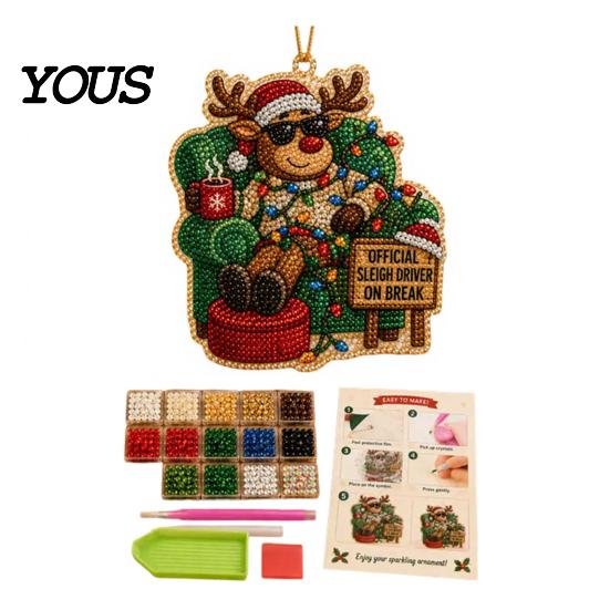Creative Gifts for Craft Lovers Christmas Hanging Faux Pearl Art Kit Adult, DIY Bead Decorative Beads Crafts Painting Ornament, Handmade Holiday