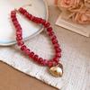 Elegant Summer Acrylic Beaded Necklace: Fashionable Round Clavicle Chain Jewelry