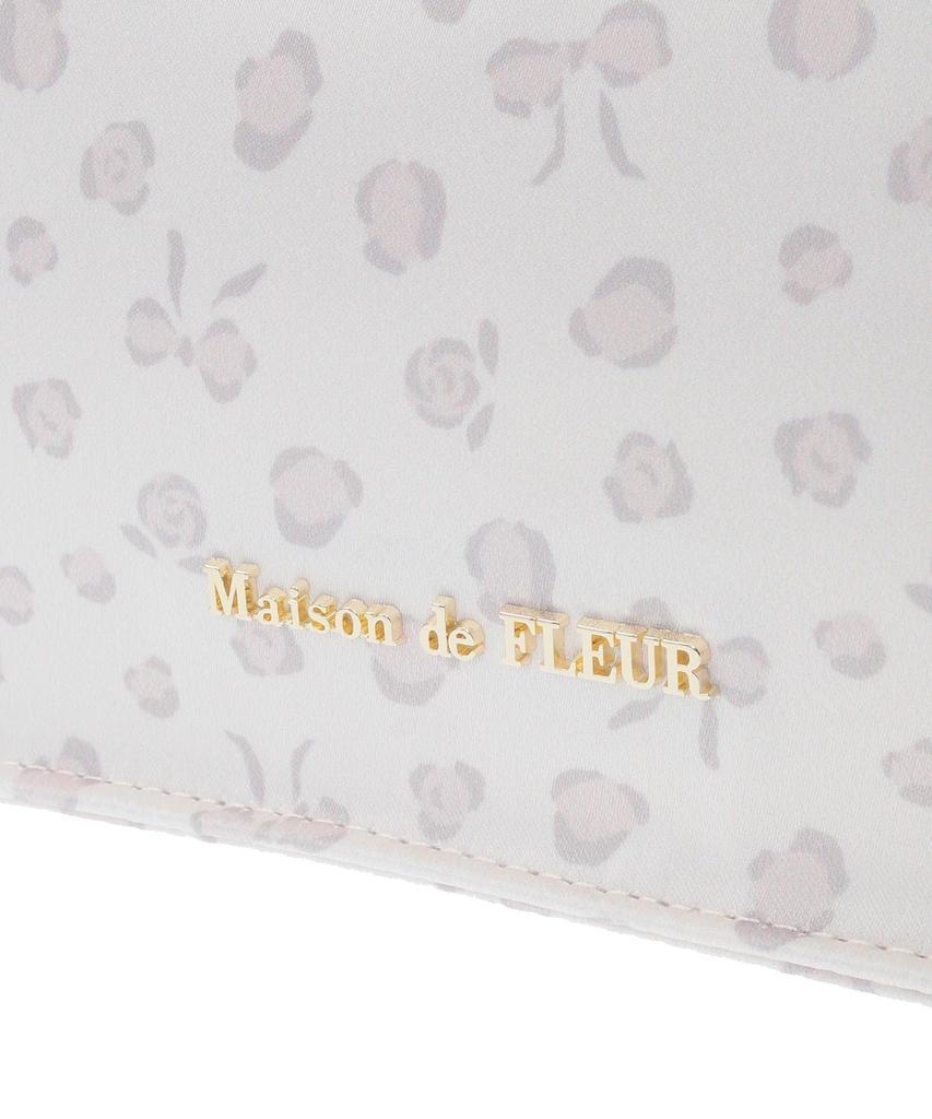 Maison de Fleur Ribbon Leopard Print Gathered Handle Square Tote Bag, Women's, Light Pink
