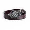 Rose-Shaped Waistband Leather Belt with Floral Pattern - Nightclub Single Loop Pants Accessory