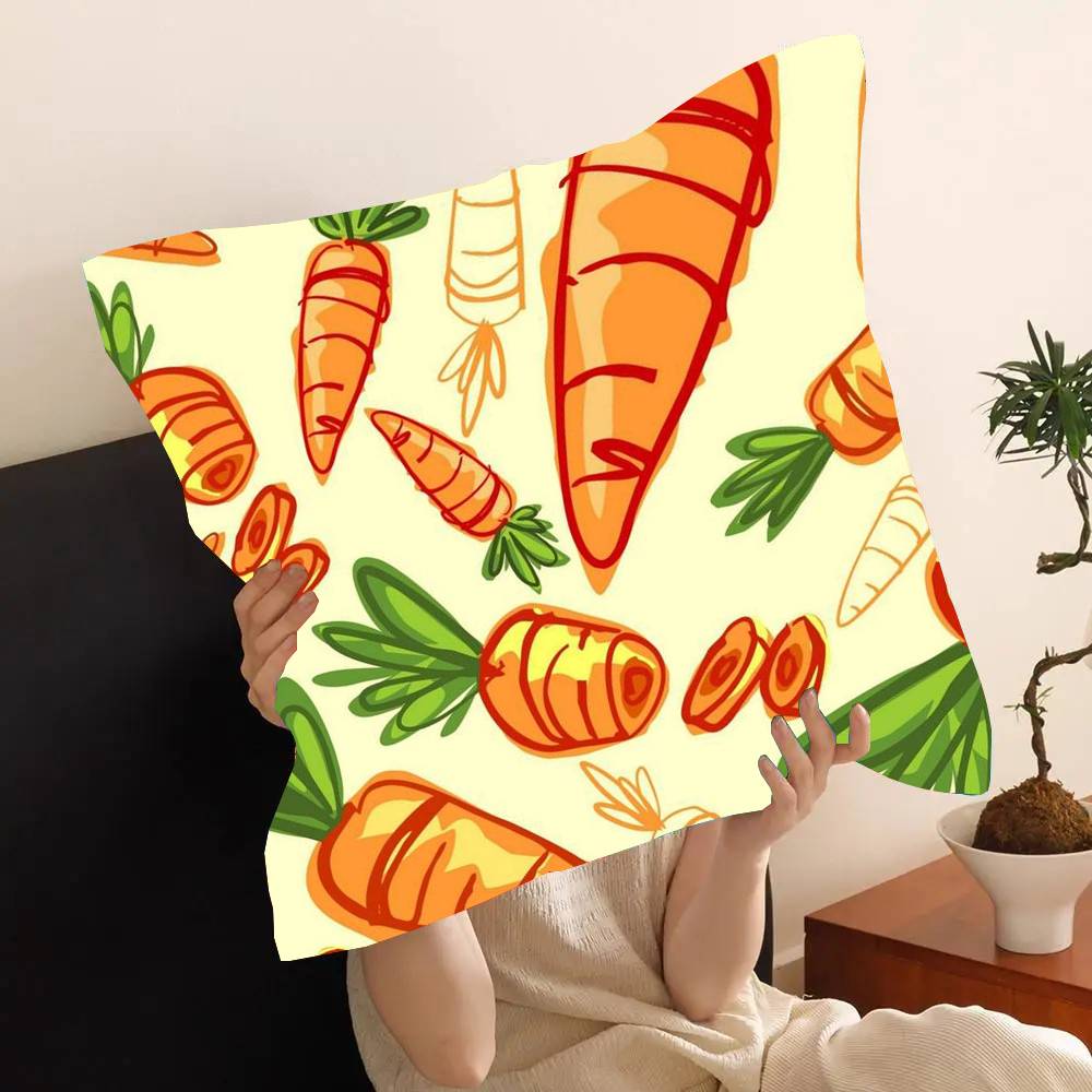 Interesting Carrot Abstraction Pillow Case Fashion Square Pillowcase Bedroom Sofa Room Ins Decoration Leisure