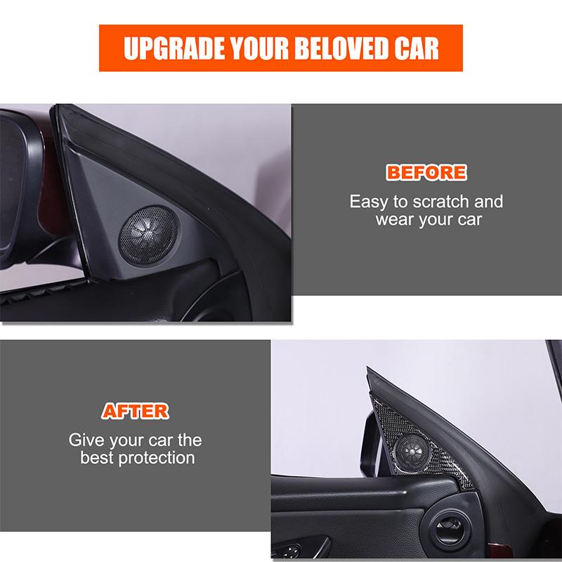 For BMW 6 Series E63 E64 2004-2009 Soft Carbon Fibre Car A-Pillar Inner Speaker Horn Frame Panel Trim Sticker Accessories