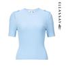 ELLASSAY Women's Button-Detail Short Sleeve Knit Top