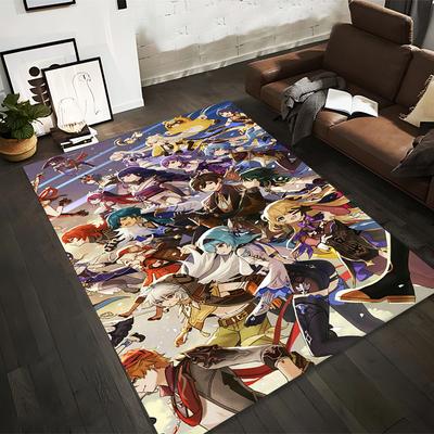 "Anime Character Print Carpet with Vibrant Fantasy Design for Home Decor" Suitable for Use As an Anti-slip for Living Room Bedroom Sofas