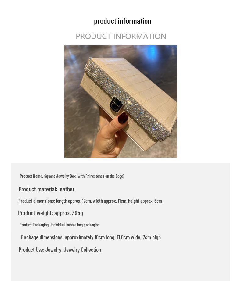 Elegant Square Jewelry Box: High-Capacity, Multi-Functional Storage for Rings, Earrings, and Necklaces - Trendy European and American Design