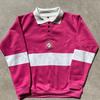 European and American Y2k Long Sleeved Printed Embroidered Polo Collar Pullover