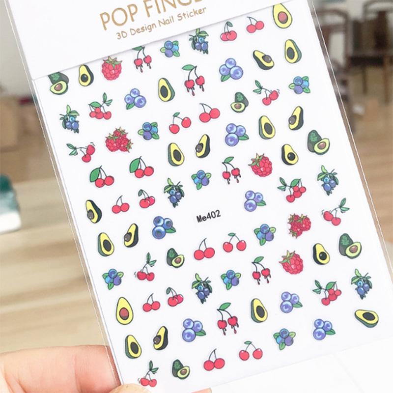 Children's Cute Nail Sticker Summer Fruits Design Cartoon Self-adhesive Waterproof Nail Art DIY Sticker for Kids Gift