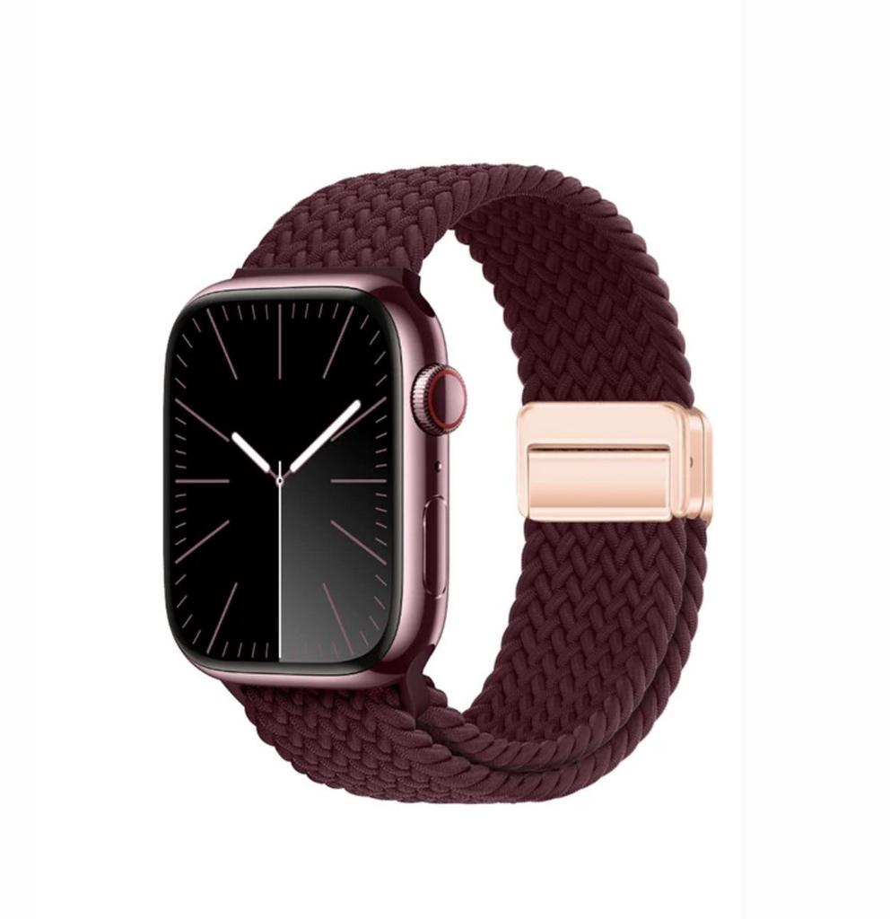 Magnetic Buckle Nylon Watch Strap for Apple Watch Series 5-10 Smartwatches