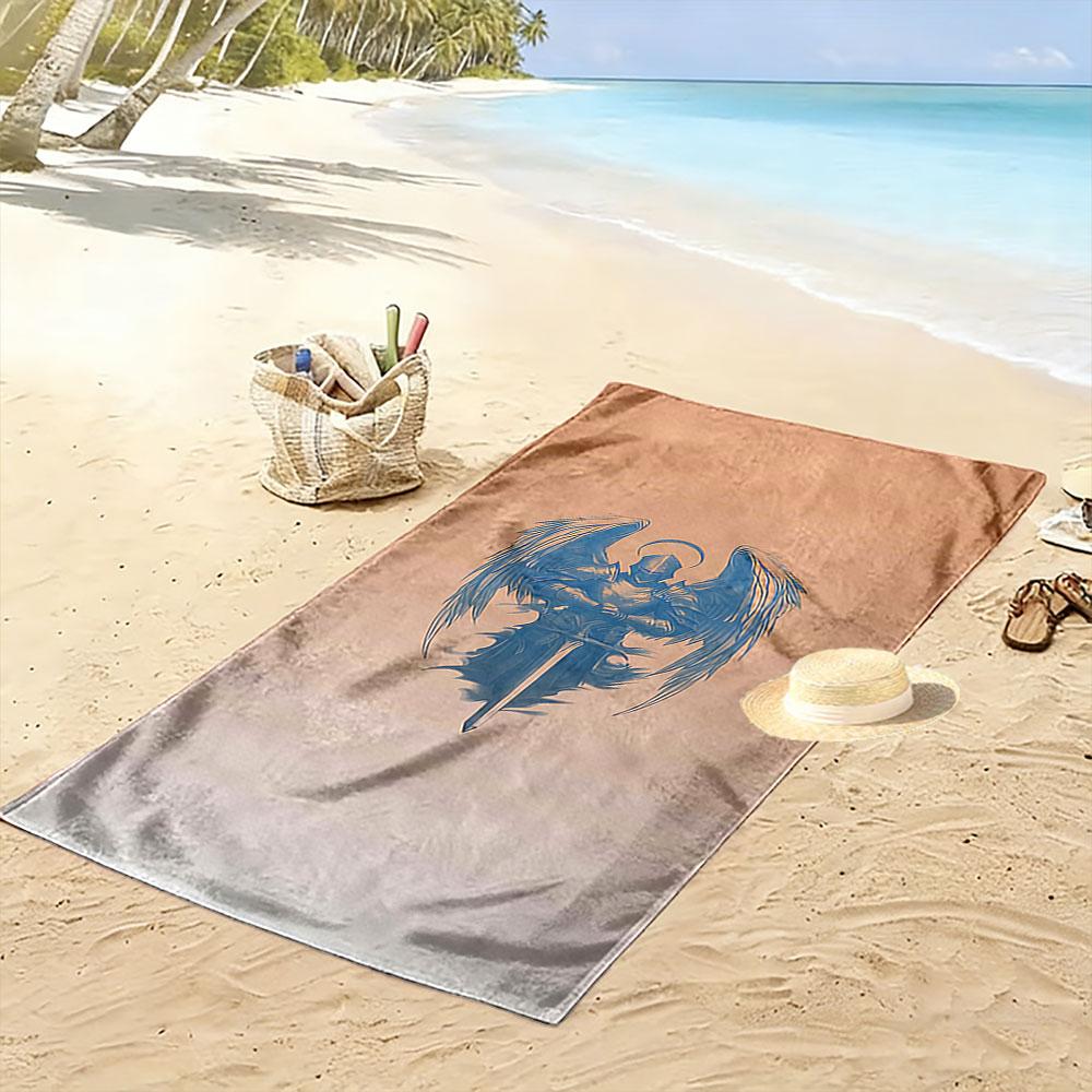 Winged Warrior with Sword A must-have beach towel for beach travel