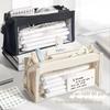 6 straturi creioane de mare capacitate pungă estetică stilou articole de papetărie husă transparentă cu fermoar pentru carcasă pentru pix pentru școală