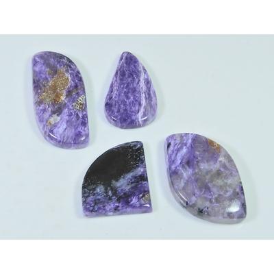 105Cts. Natural Purple Charoite Fancy Cabochon Loose Gemstone 04 Pcs Lot C-2362