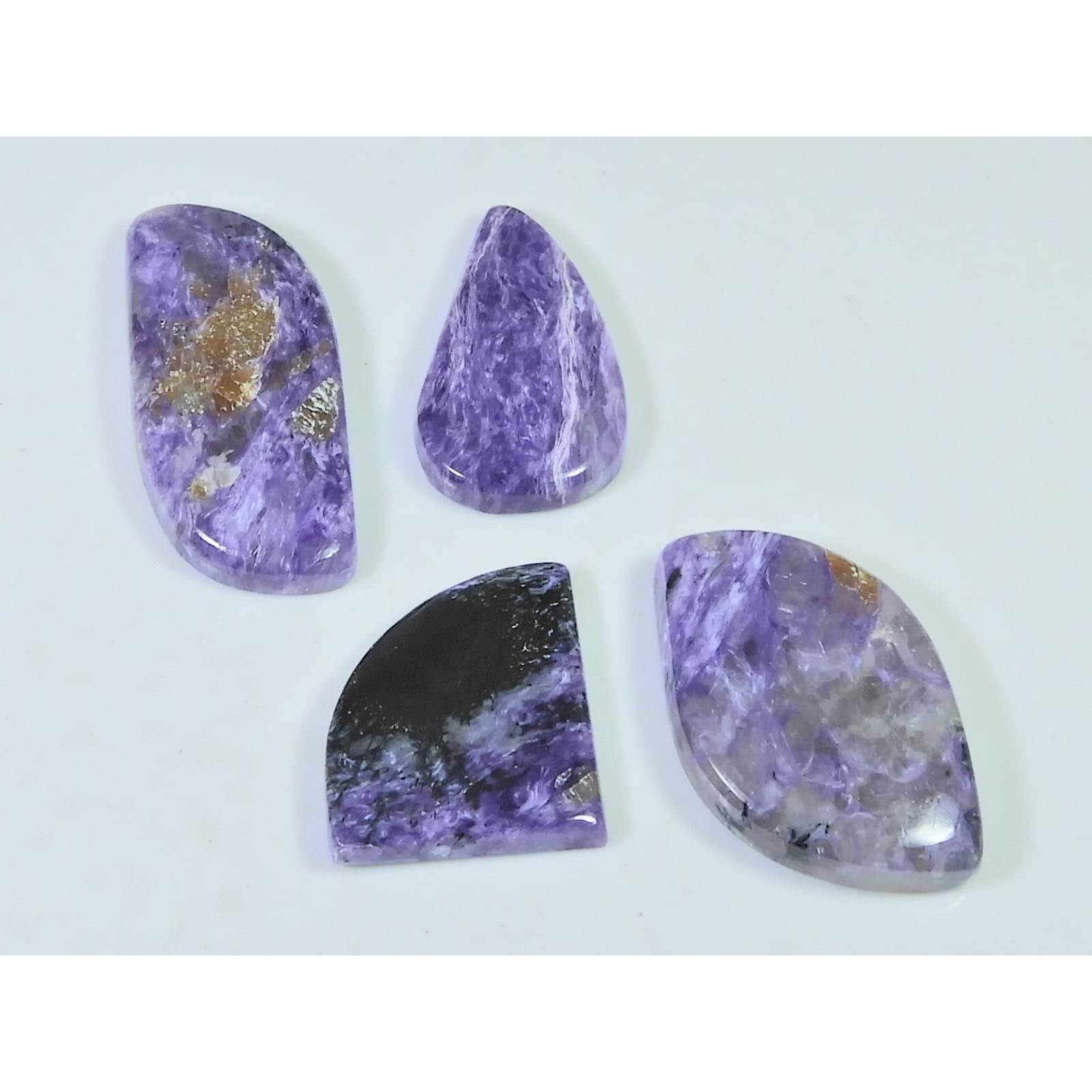 105Cts. Natural Purple Charoite Fancy Cabochon Loose Gemstone 04 Pcs Lot C-2362