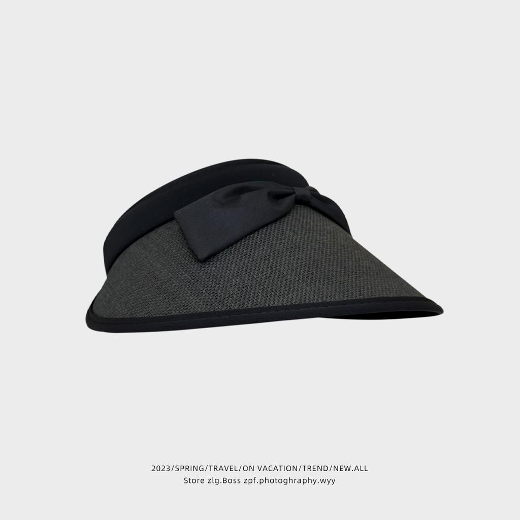 UV sunscreen straw hat women's summer cycling anti-ultraviolet sun cover big eaves cover face empty top show face small hat