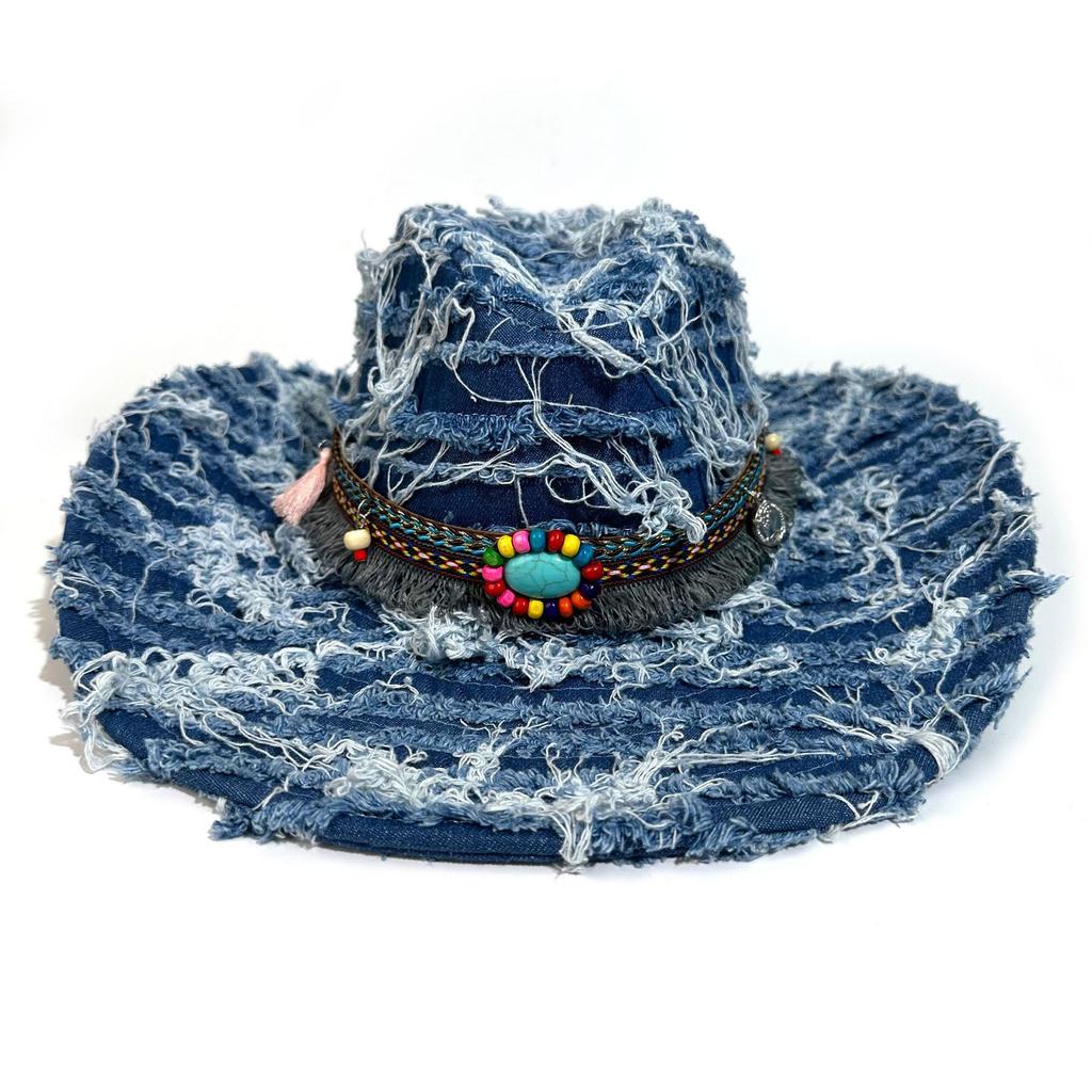 Western Cowboy Hat Sweet Cool Babes Hairy Old Vintage Knight Hat Outdoor Camping Mountaineering Big Eaves Hat Tide