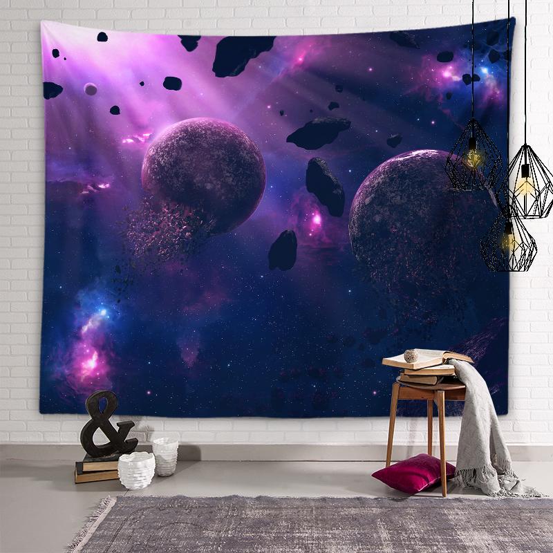 Mysteriöse Milchstraßen-Galaxie Wandteppich Schwarzes Loch Planet Wandkunst Dekoration Schlafsaal Ästhetik Wohnzimmer Schlafzimmer Heimdeko
