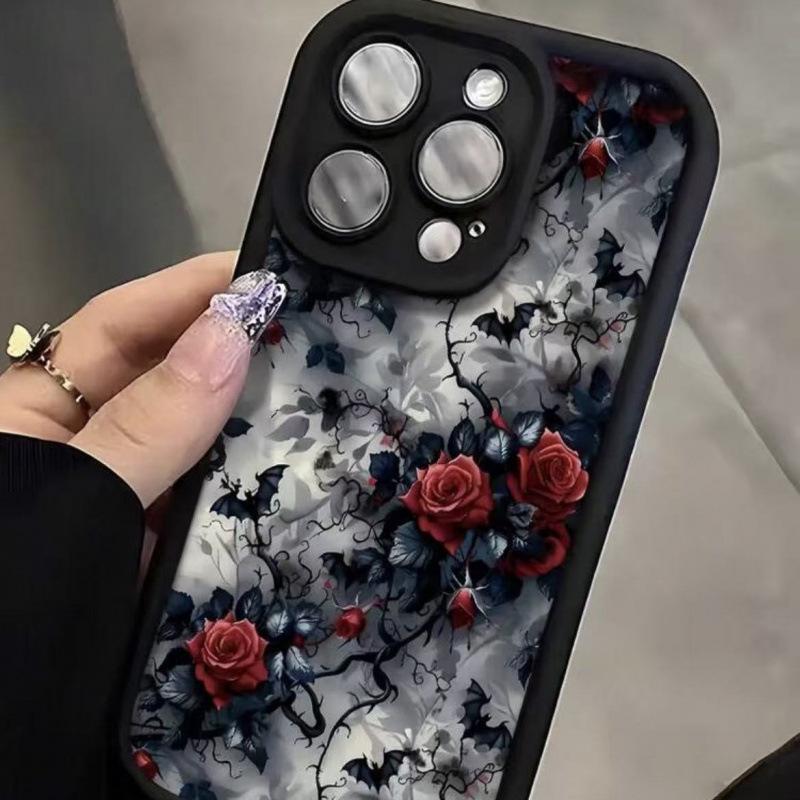 Bat Rose iPhone 17/17 Pro Max Case: Customized Personality Design, Compatible with 13/14 Pro/12