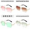 Unisex Geometric Metal Frame Sunglasses With Tinted Ac Lenses For Trendy Street Style