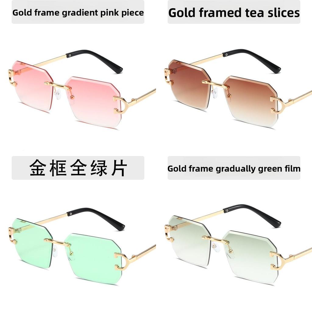 Unisex Geometric Metal Frame Sunglasses With Tinted Ac Lenses For Trendy Street Style