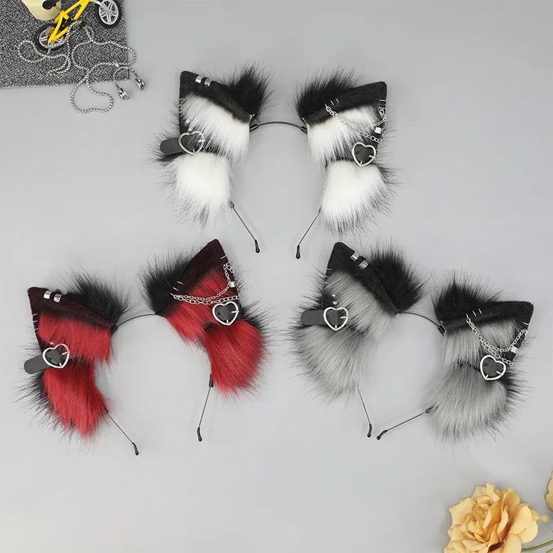 New Cartoon Headband Cat Foxes Ears Shape Hair Hoop Plush Carnivals Party Headpiece Cosplay Party Costume Props Unisex