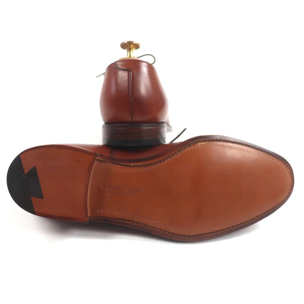 Pristine CROCKETT&JONES Leather shoes CONNAUGHT 236 Last Brown leather mens 7.5 Used