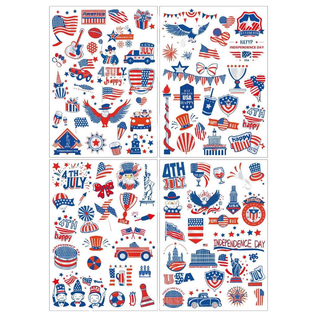 Independence Day Tattoo Stickers Face Holiday Party Sweat Decorative Props Disposable Temporary Tattoo Stickers