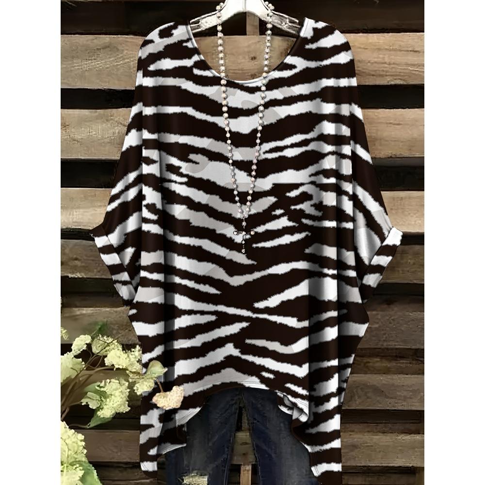 Camiseta Nueva de Verano Llimit para Mujer Elegante Vacaciones Gráfico Geométrico Simple Manga Corta Camiseta Moda Callejera Cuello Redondo Ropa de Mujer