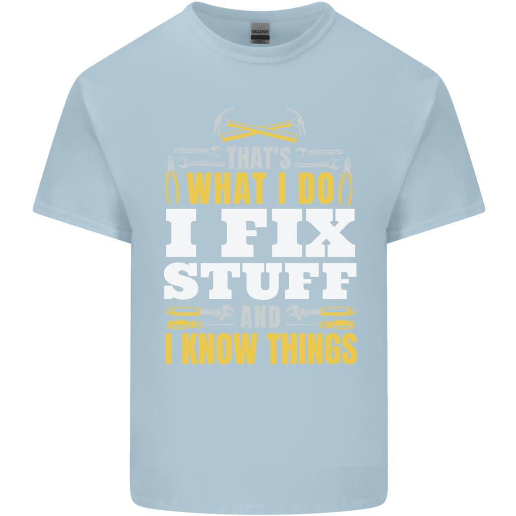 I Fix Stuff Funny Electrician Sparky Mechanic Unisexs Light Cotton TShirt