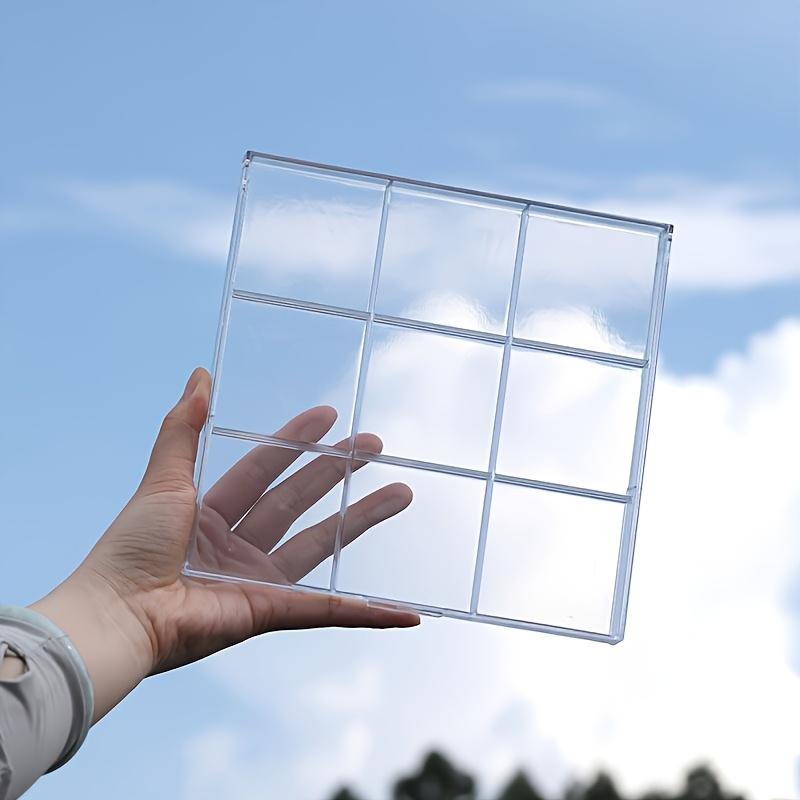Transparent Essential Multi-Functional Nine-Grid Hair Accessory Storage Box with Lid, Transparent Compartment, Jewelry Boxes
